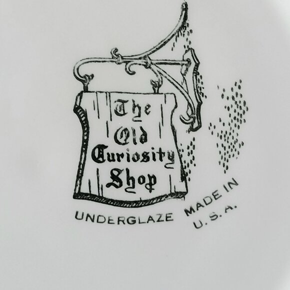 "The Old Curiosity Shop" Dinner Plate Green Transferware, Charles Dickens *Read - Picture 7 of 8